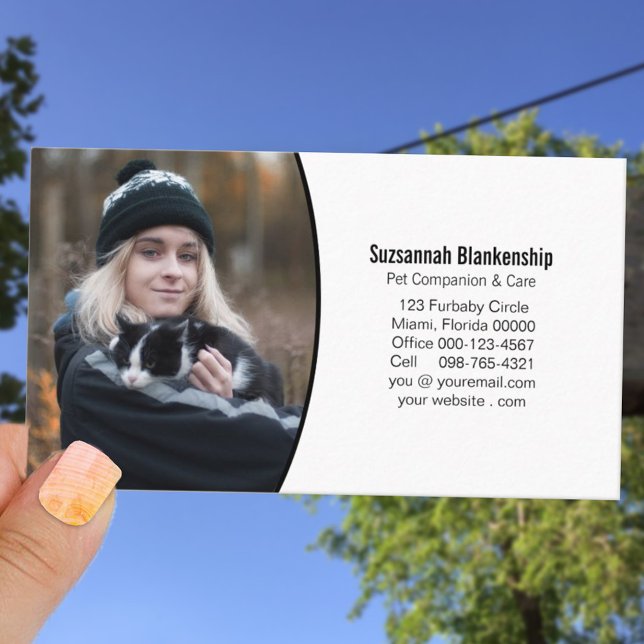 Pet Assion Black White Professionell Photo Visitkort (Skapare uppladdad)