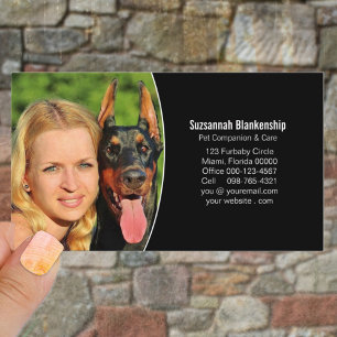 Pet Assion Black White Professionell Photo Visitkort