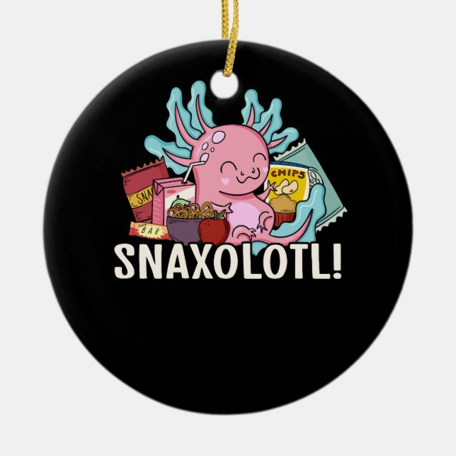 Pet Axolotl Snaxolotl Cute Snacks Paleontolog K Julgransprydnad Keramik (Framsidan)