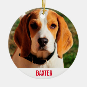 Pet Beagle Hund Photo Personlig Julgransprydnad Keramik