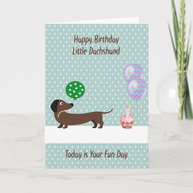 Pet Birthday for Dachshund Kort (Framsida)