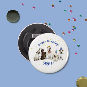 Pet Birthday Hund Firande Blå Flasköppnare