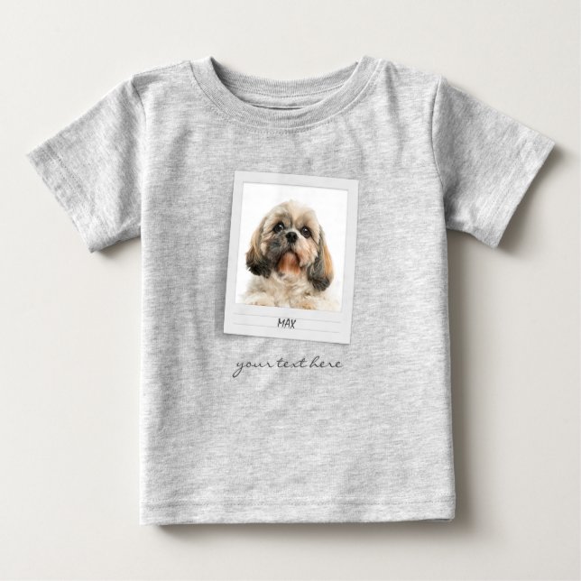 Pet Birthday Photo Ram Personlig Helgdag T Shirt (Framsida)