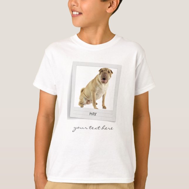 Pet Birthday Photo Ram Personlig T Shirt (Framsida)