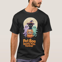 Pet Boo Crew-Cute Spöken med katt och Hund T Shirt