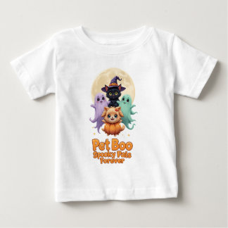 Pet Boo Crew-Cute Spöken med katt och Hund T Shirt