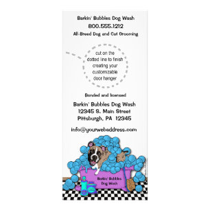 Pet Brindle Boxer Grooming Business Door Hangers Reklamkort