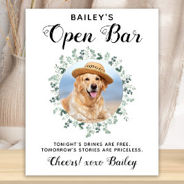 Pet Bröllop Hund Open Pub Cocktail Drinks Poster