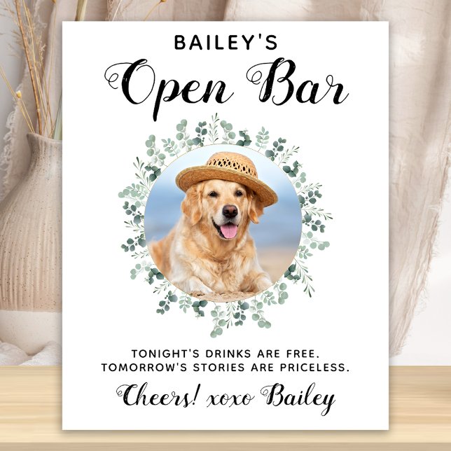 Pet Bröllop Hund Open Pub Cocktail Drinks Poster (Skapare uppladdad)
