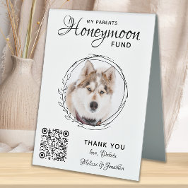 Pet Bröllop Hund Photo Money QR Code Honeymoon Fun