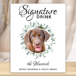 Pet Bröllop Hund Pub Namnteckning Drink Anpassning Poster