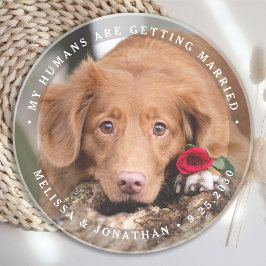 Pet Bröllop Personlig Hund Photo Förlovning Underlägg