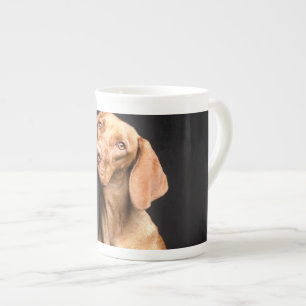 Pet Brown Beagle Hund Benporslin Mugg