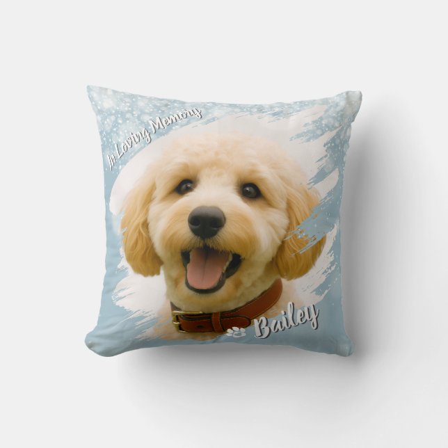 Pet Brush Stroke Custom Photo Memorial Keepsake Kudde (Framsida)