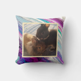 Pet bunny photo - colourful kudde