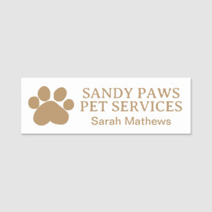 Pet Business Dog Walker Logotyp Photo Namnbricka