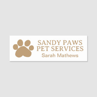 Pet Business Dog Walker Logotyp Photo Namnbricka