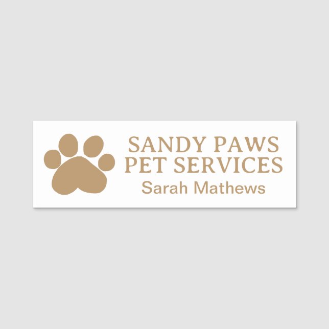 Pet Business Dog Walker Logotyp Photo Namnbricka (Framsida)