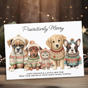 Pet Business-julklute, Cat-husdjur i Hund älskare Julkort