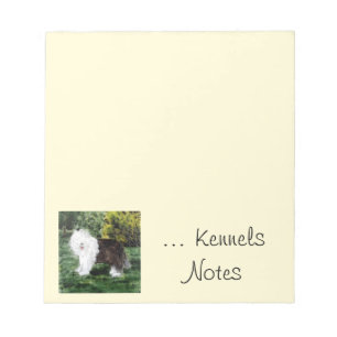 Pet Business Old English Sheepdog Art Anpassningsb Anteckningsblock