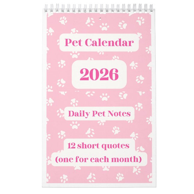 Pet Calendar 2026 Kalender (Omslag)