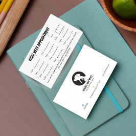 Pet Care Appointment Card with Logo & Cute Animal Tidsbeställning Kort