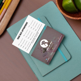 Pet Care Appointment Card with Logo & Cute Animal Tidsbeställning Kort