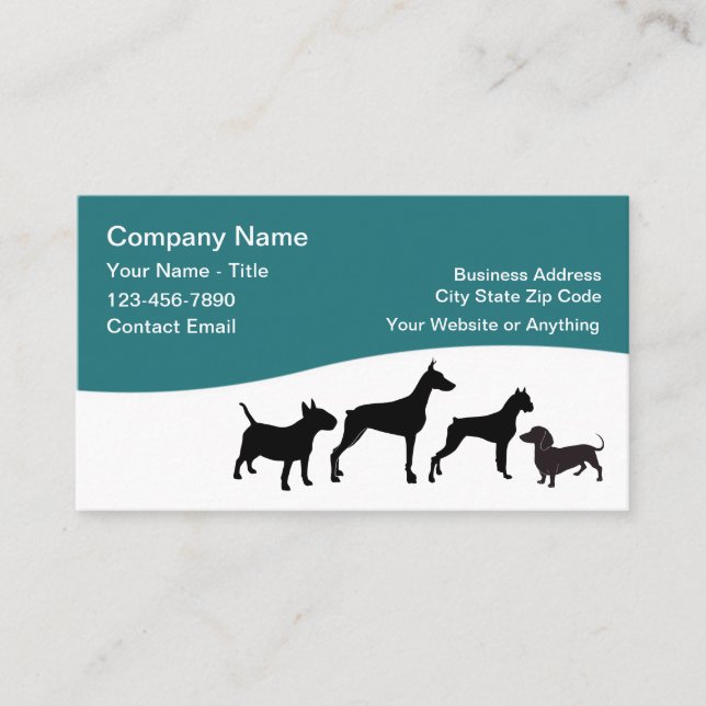 Pet Care Business Cards Simple Design Visitkort (Framsida)