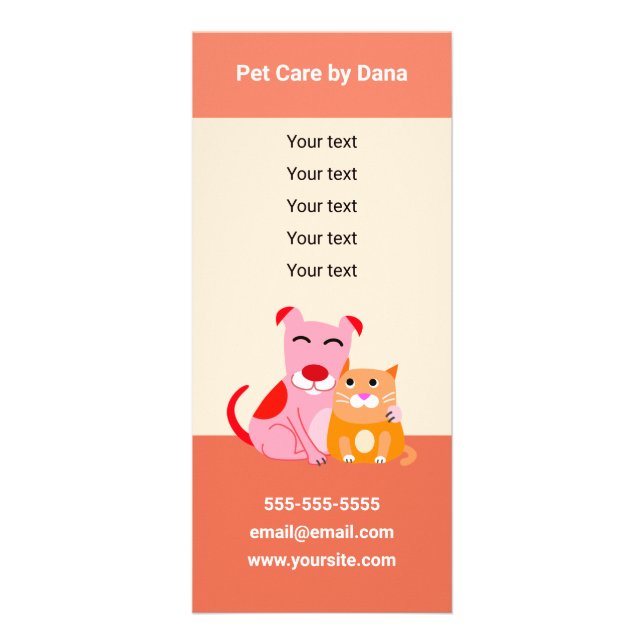 Pet Care Rack Card Reklamkort (Framsidan)