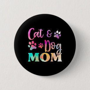 Pet Cat Hund Mamma Shirt for Women Knapp