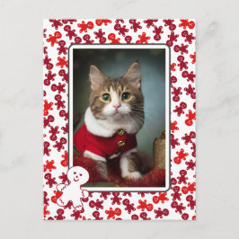 Pet Cat-julens personliga foto-Pepparkaksgubbe Helg Vykort