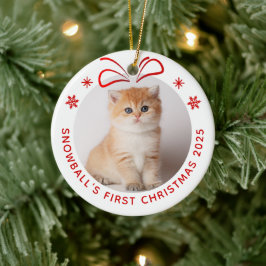Pet Cat Kattunge Personlig jul Photo Helgdag Julgransprydnad Keramik