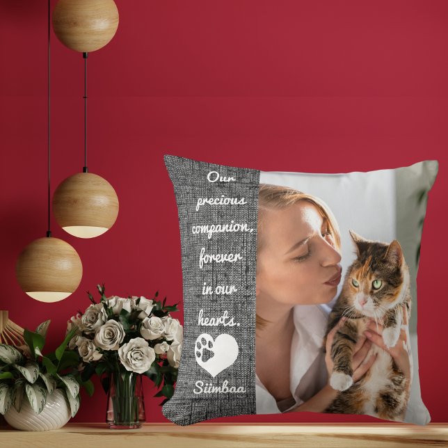 Pet Cat Memorial Keepsak Personlig Gift Photo Kudde (Skapare uppladdad)