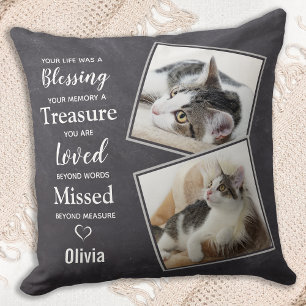 Pet Cat Memorial - Pet Sympathy Quote Cat Pet Phot Kudde