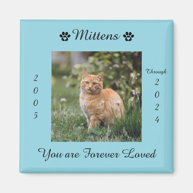 Pet Cat Memory Memorial Magnet (Framsidan)