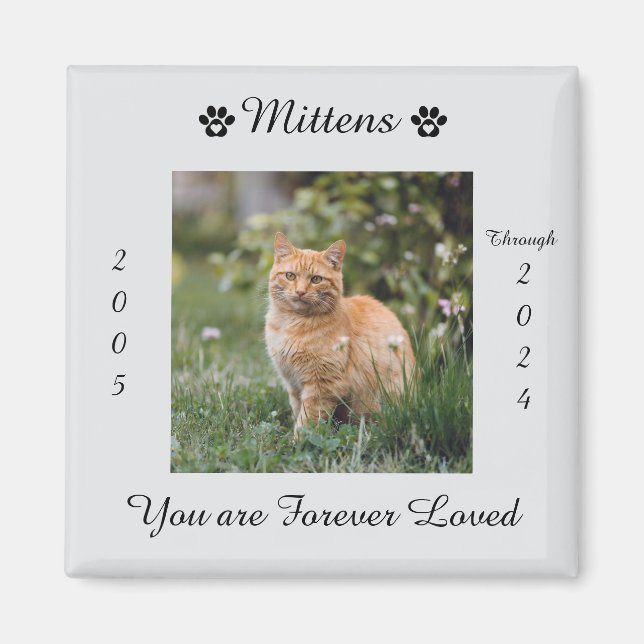 Pet Cat Memory Memorial Magnet (Framsidan)