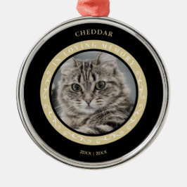 Pet Cat Photo Ornamental Rememsing Loved One Julgransprydnad Metall