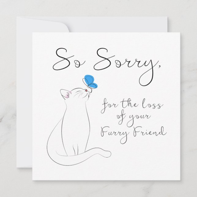 Pet Cat Sympathy Anteckningskort (Framsida)