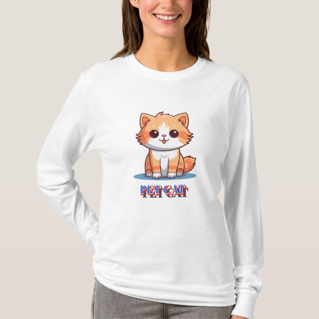 Pet Cat T Shirt (Framsida)