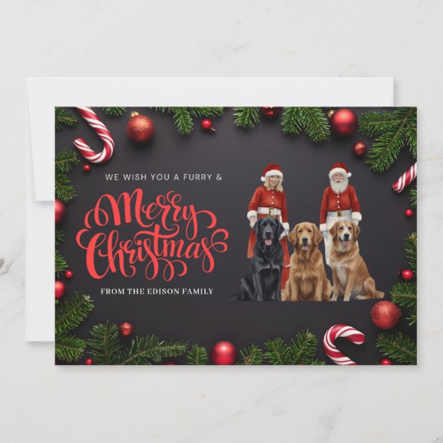 Pet christmas-hälsningskort för hundälskare julkort (Framsida)