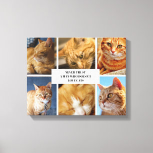 Pet Collage Photo Modern Cat Quote Canvas