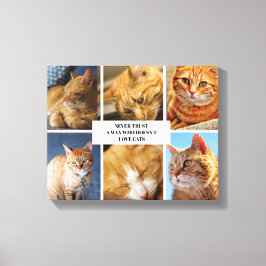 Pet Collage Photo Modern Cat Quote Canvas