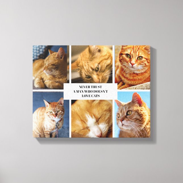 Pet Collage Photo Modern Cat Quote Canvas (Framsida)