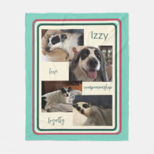 Pet Collage Photo Modern Fleece Blanket