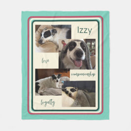 Pet Collage Photo Modern Fleece Blanket