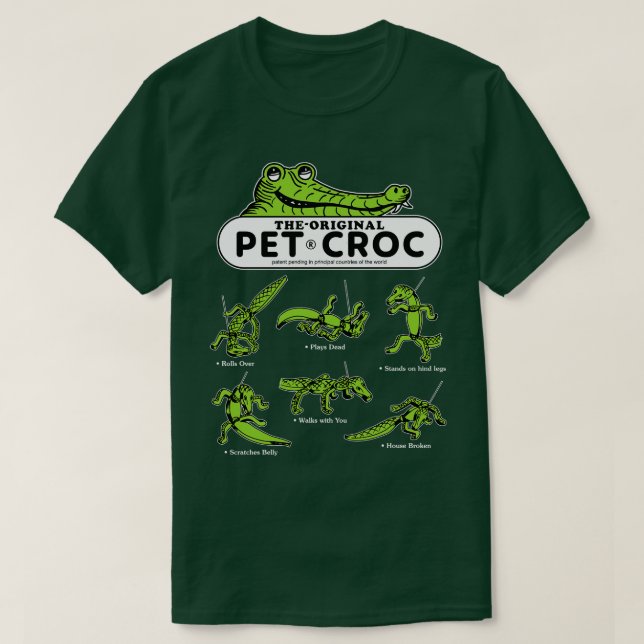 Pet Croc Walking Foam Leksak Mörk T Shirt (Design framsida)