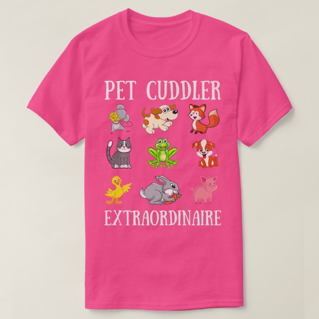 Pet Cuddler Shirt - Mouse Dog Fox Frog Cat Rabbit  T (Design framsida)