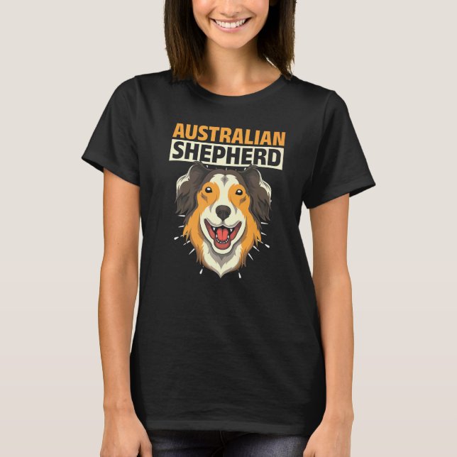 Pet Cute Australian shepherd (djur Hund) T Shirt (Framsida)