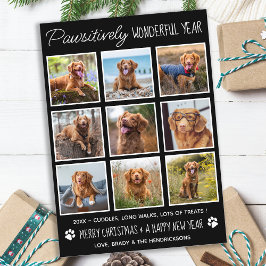 Pet Cute Funny Year in Review Hund Photo Collage Julkort