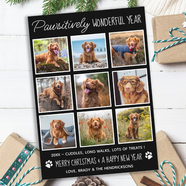 Pet Cute Funny Year in Review Hund Photo Collage Julkort (Skapare uppladdad)
